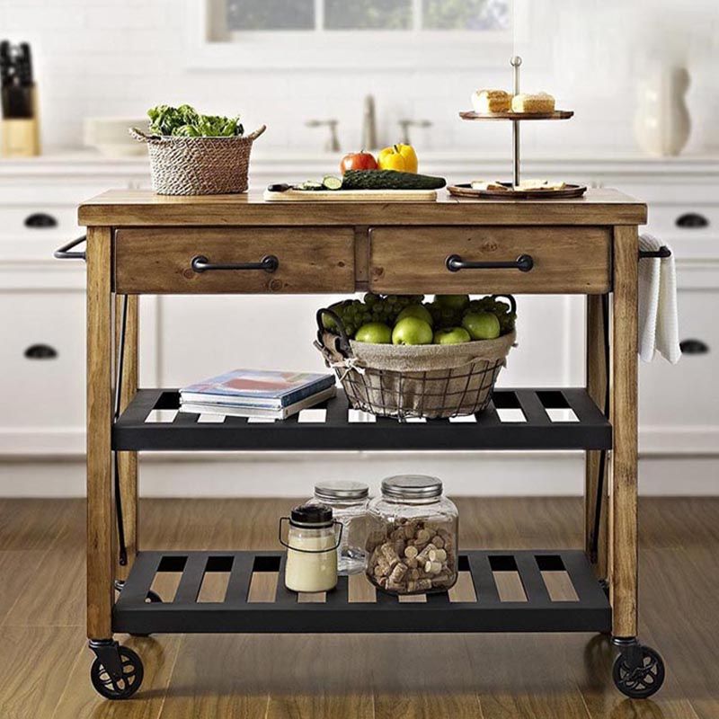 Rolling Kitchen Trolley with Drawer Home Dining Kitchen Trolley