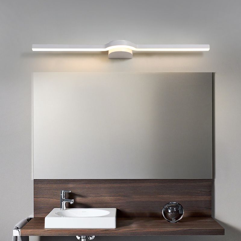 Luz de espejo de tocador LED lineal Luz de pared de baño de metal simple y elegante