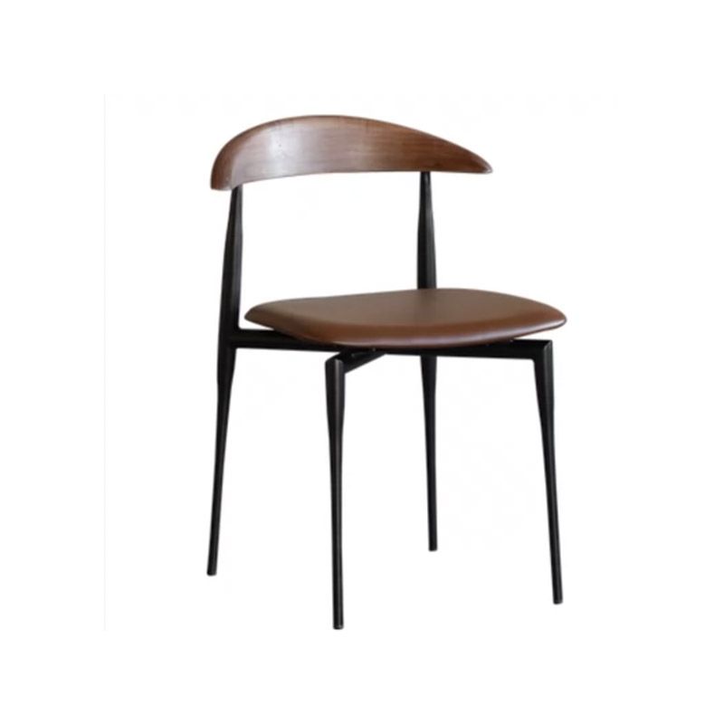 Modern Style Dining Chair Leather Open Back Side Chair for Dining Room
