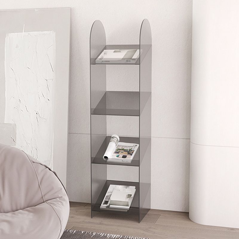 Modern Open Back Standard Bookshelf Acrylic Bookcase with Shelves