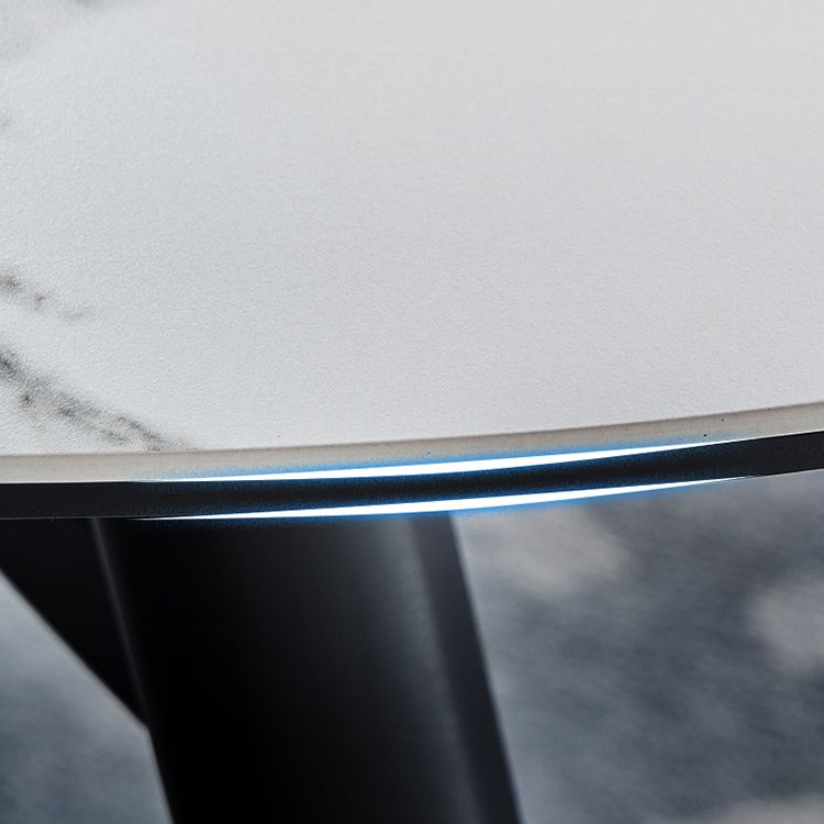Simplicity Style Round Eetting Table Stone drop-blad eettafel met 4 poten