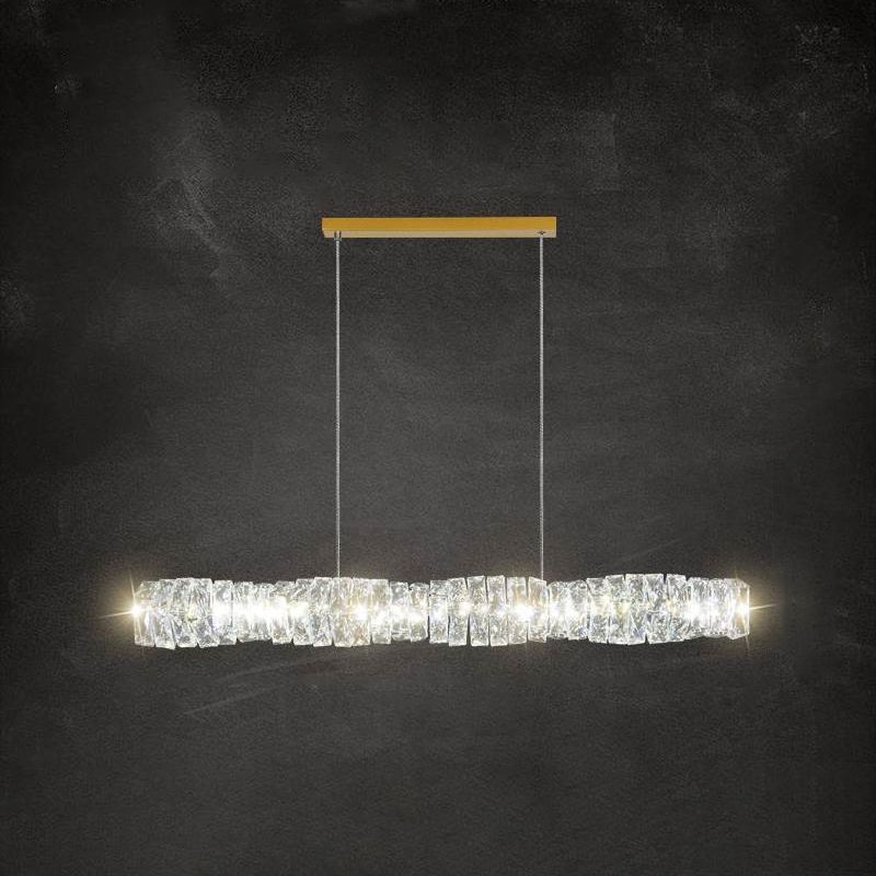 Modern Style Island Light LED Island Hanging Light with Crystal Shade for Dining Room
