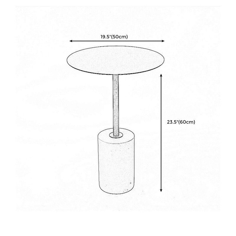 Mid-Century Modern Round End Table Metal End Table with Concrete Base
