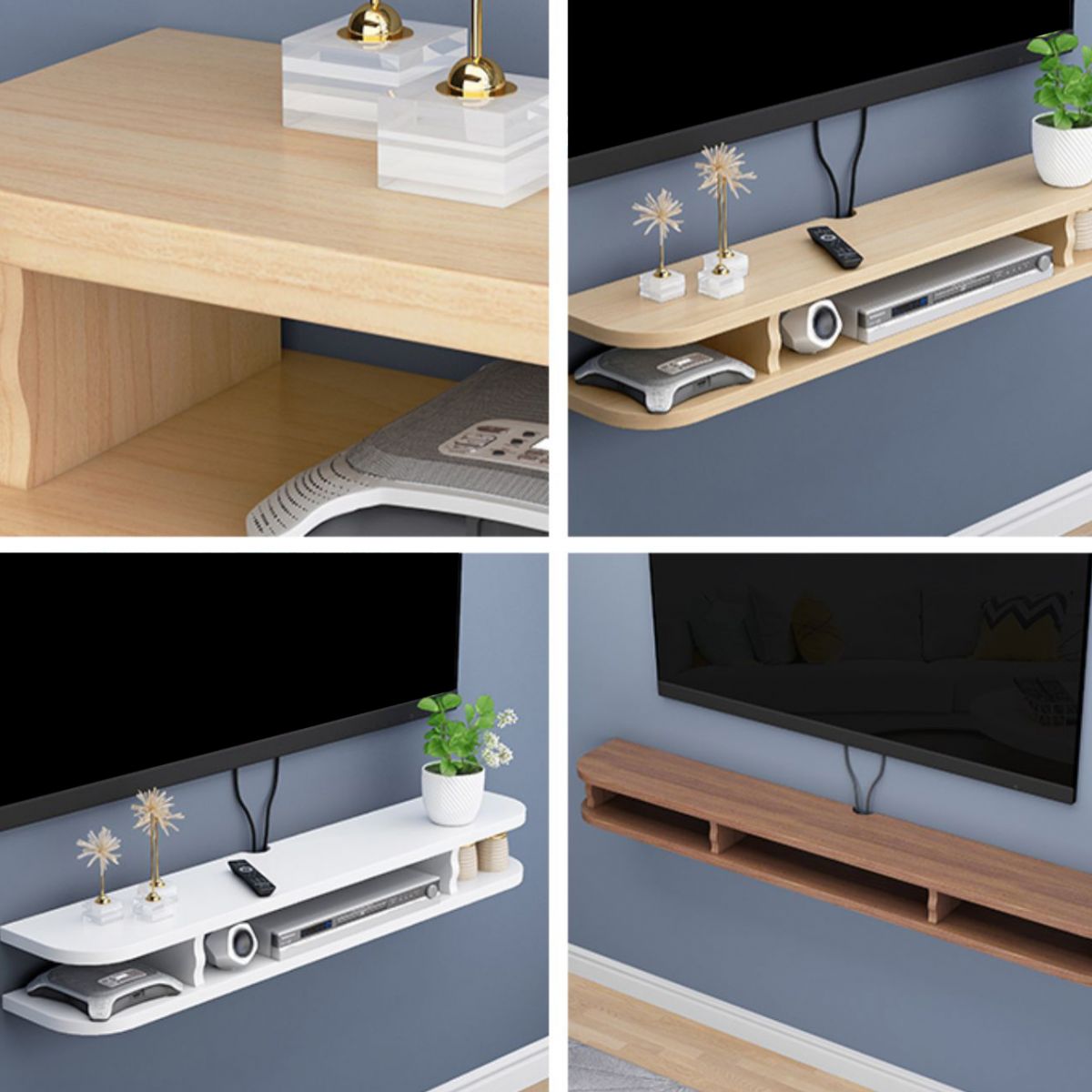 Scandinavian Engineered Wood Media Console Matte Finish TV Media Stand with Shelves