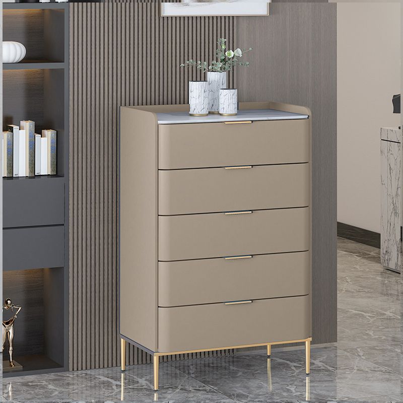 Contemporary 16"W Stone Chest Bedroom Storage Chest with Drawers