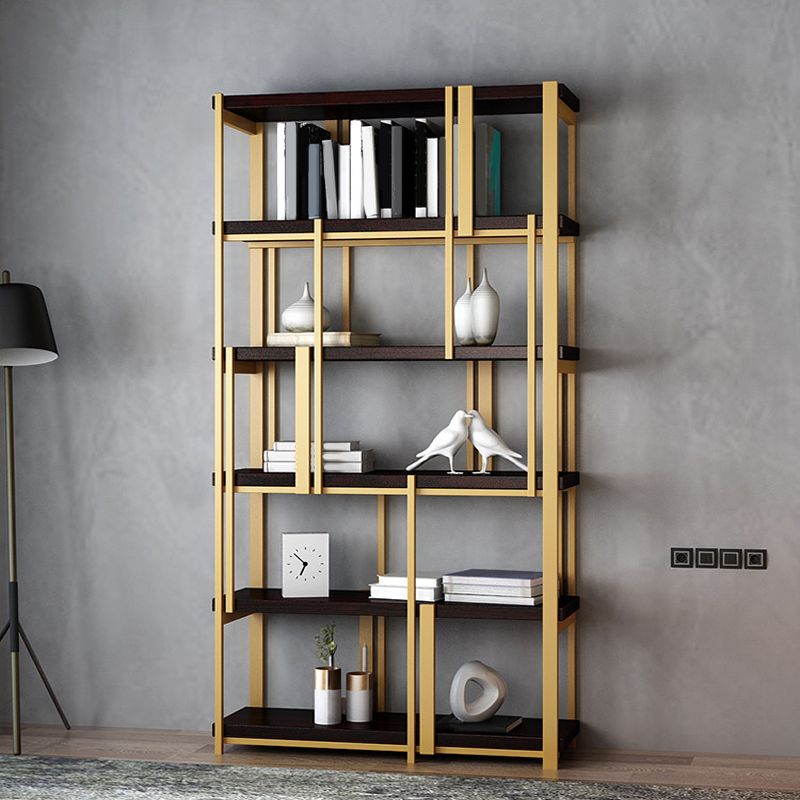 Glam Shelf Bookcase Open Back Metal Bookcase for Home Office
