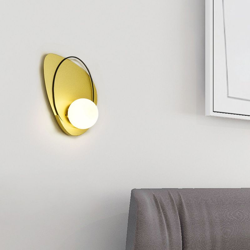 Postmodern Wall Lamp 1-Light Wall Mount Lamp with Glass Shade for Bedroom