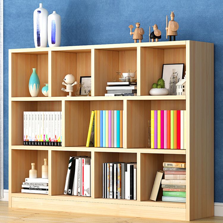 Contemporary Solid Wood Cubby Storage Bookcase Freestanding Bookcase