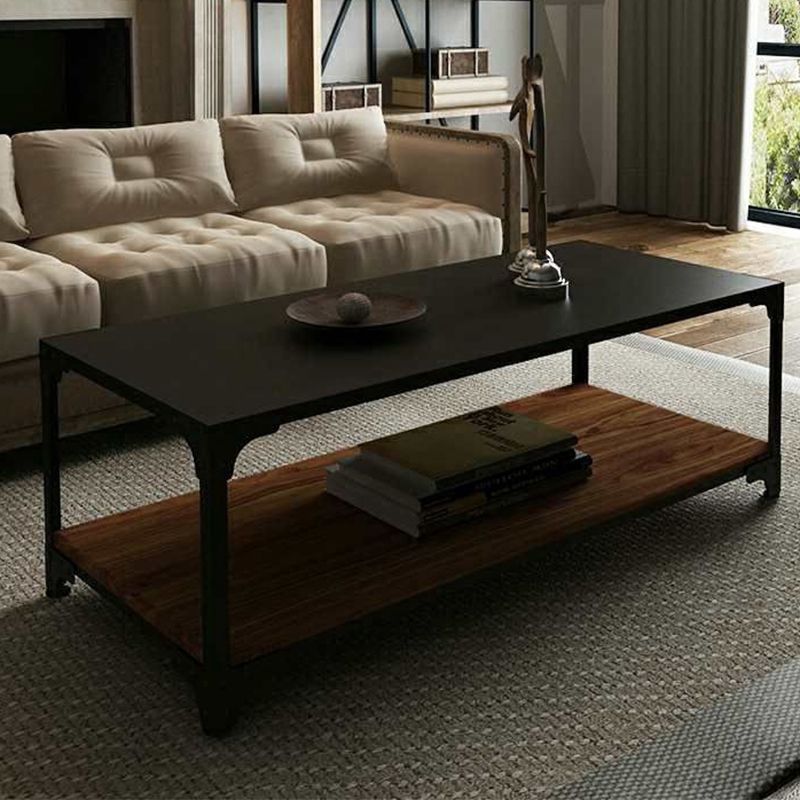 Contemporary Coffee Cocktail Table Solid Wood 4 Legs Coffee Table