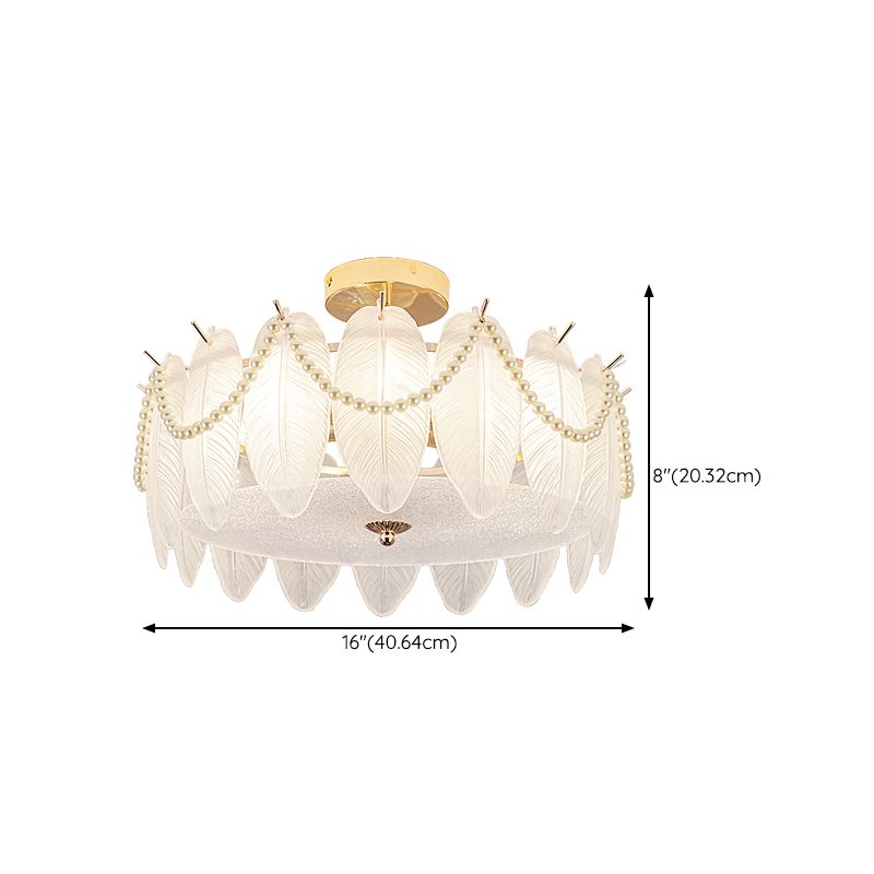 Contemporary Flush Mount Light Simple Flush Mount Ceiling Light Fixture with Glass Shade