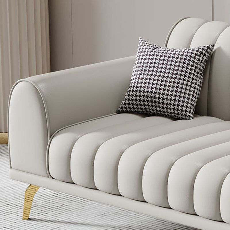 Modern Rolled Arm Sofa Standard Sofa with Sewn Pillow Back for Living Room