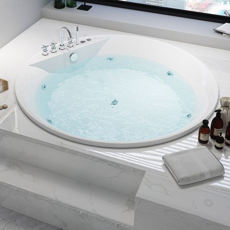 Modern White Acrylic Bath Tub Round Drop-in Bathtub for Home