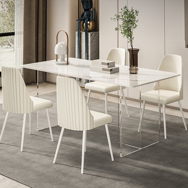 Sintered Stone Top Table Double Pedestal Table for Home Kitchen Dinner