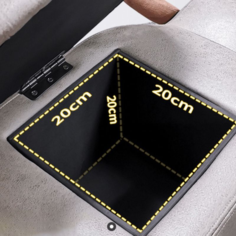 Contemporary Standard Ottoman with Upholstered Faux Leather Top Pouf