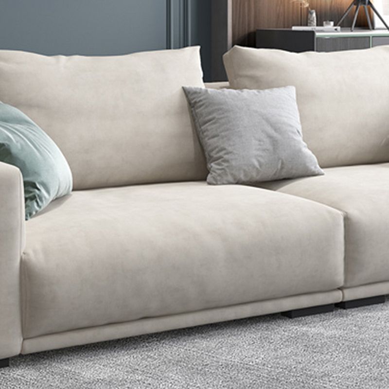 Modernism Cushions Sofa & Chaise 33.46" H Faux Leather Loose Back Sofa in White