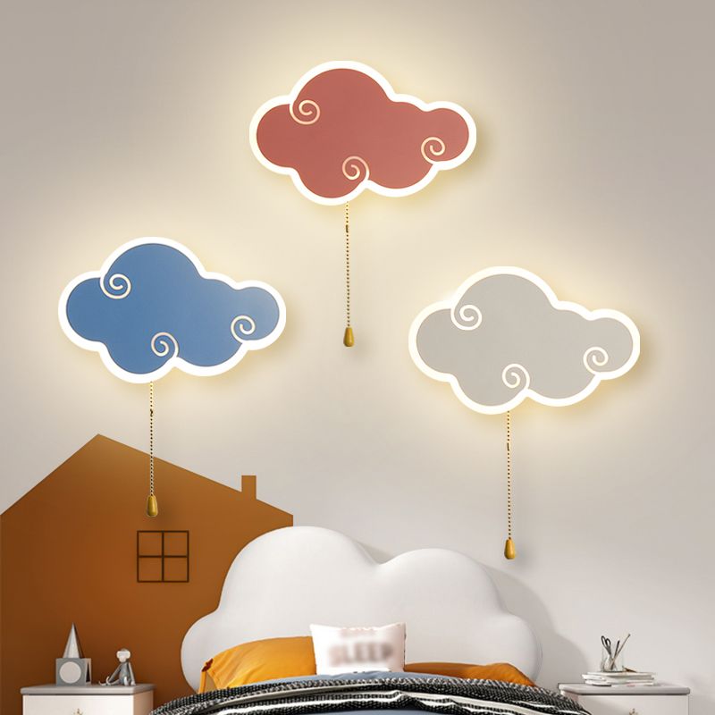 Modern Style Cloud Shape Wall Sconce Metal 1 Light Wall Lighting for Children's Room