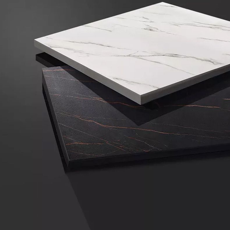 White and Black Glam StyleTable in Faux Marble and Iron Milk Tea Shop Bar Table