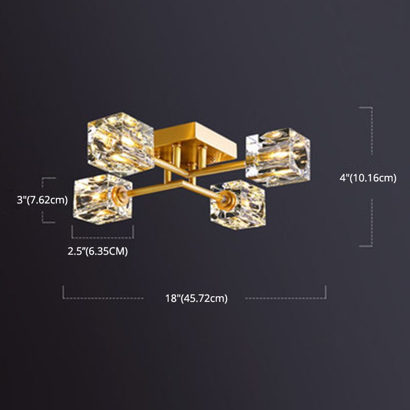 Carré près de l'éclairage du plafond luminaire en cristal moderne
