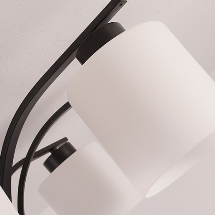 Simplicidad Cilindro Semi Flush Montaje Ligera de vidrio claro semi iluminación en negro