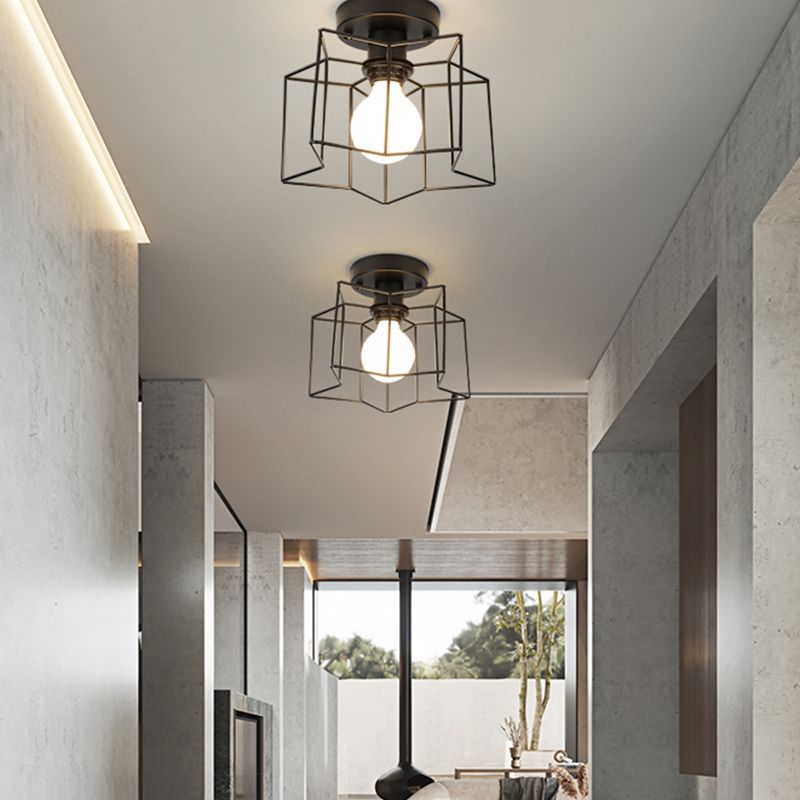 Star Metal Close to Ceiling Light Simple Ceiling Mounted Fixture