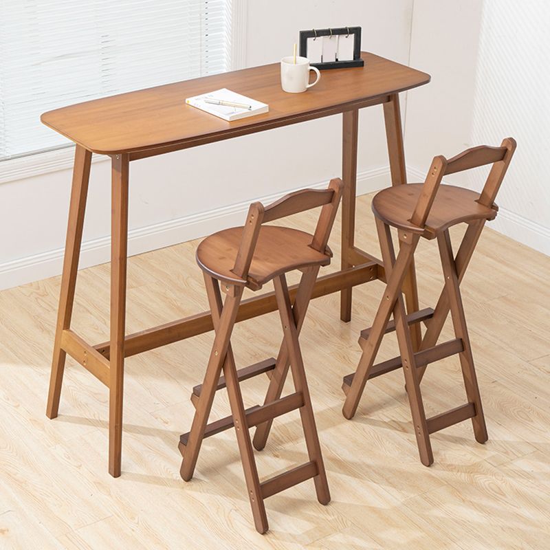 Industrial Rectangle Wood Counter Table 1/3 Pieces Bar Table Set for Cafe