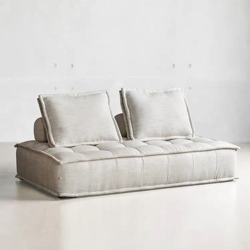 Modern Style Lamb/emery Cloth Sofa with No Armrest and No Cushion Back