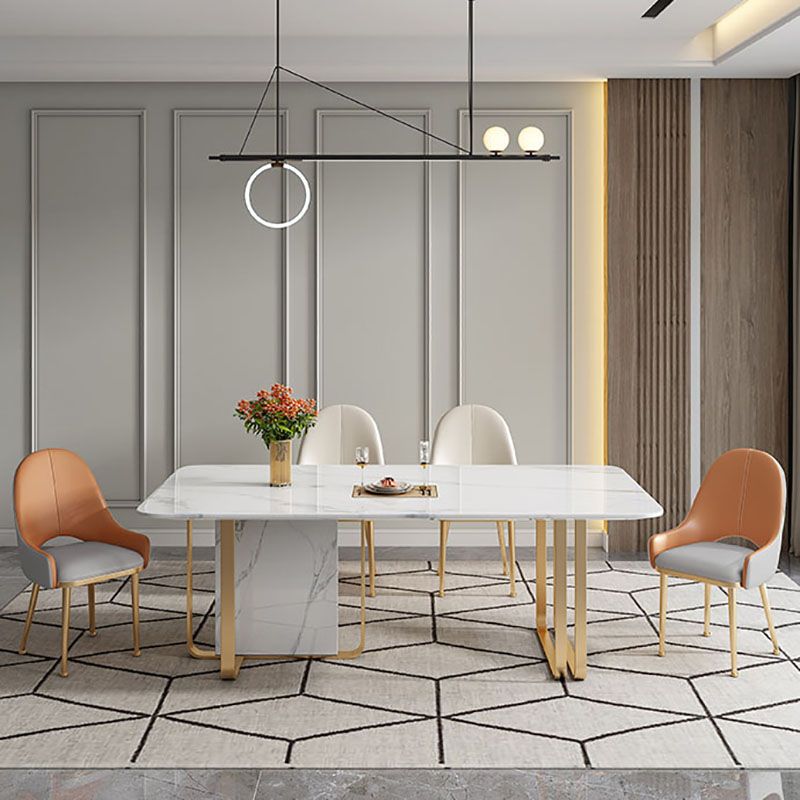 Sillas de comedor de cuero escandinavo, silla tapizada con respaldo sólido para cocina