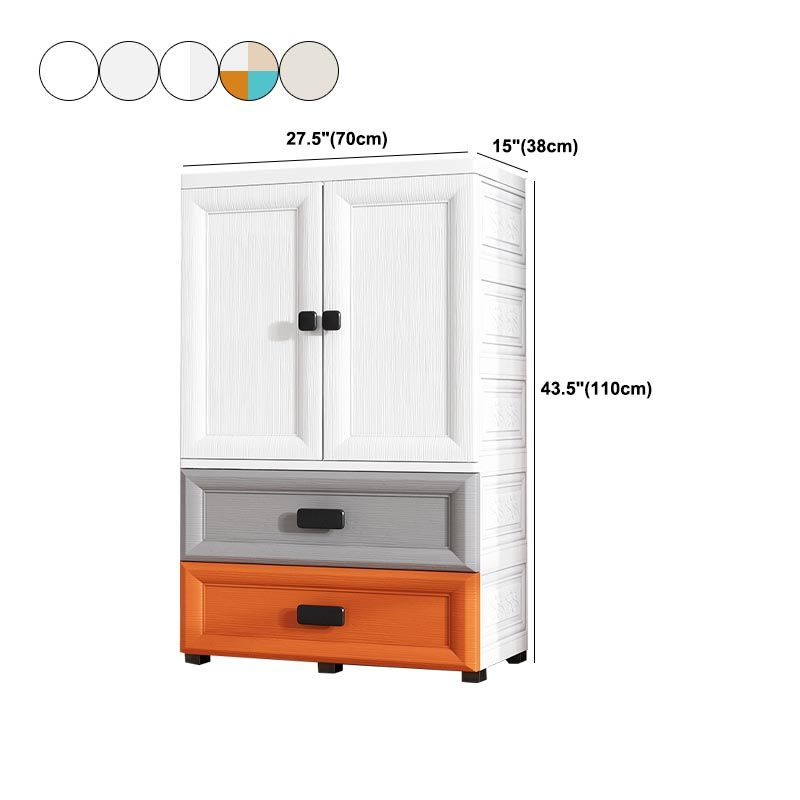 Contemporary Style Wardrobe Plastic Bedroom Wardrobe Closet with Storage