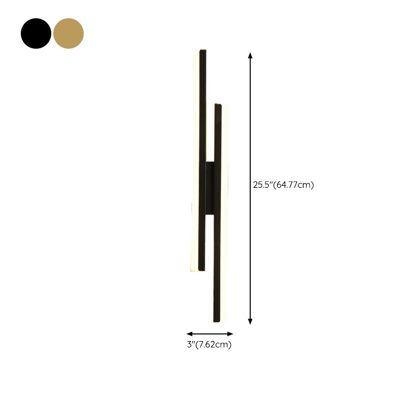 Metal Linear Shape Wall Sconce Modern Style 2 Lights Wall Light Sconce