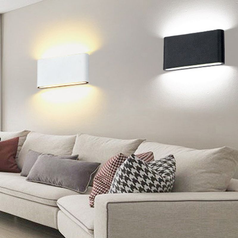 Aluminum Rectangle Shade Wall Lights Modern Style 1 Head Wall Mount Fixture for Outdoor Wall