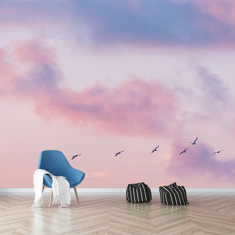 Simple Blue Sky Guest Room Home Decor Wall Mural Wallpaper, Moisture Resistant