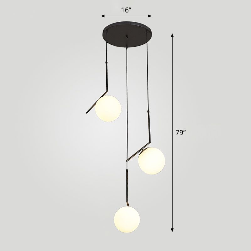 Spiraalvormige bol trappenhuis hangende verlichting opaalglas eenvoud multi -light hanger