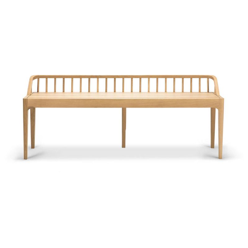 Contemporary Ash Wood Bench Indoor Seating Bench with 4 Legs