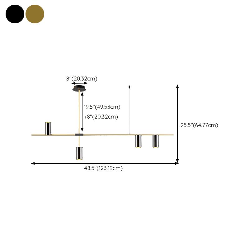 3 / 4 / 5 - Light Pendant Ceiling in Black & Gold Iron Post Modern Kitchen Island Lighting