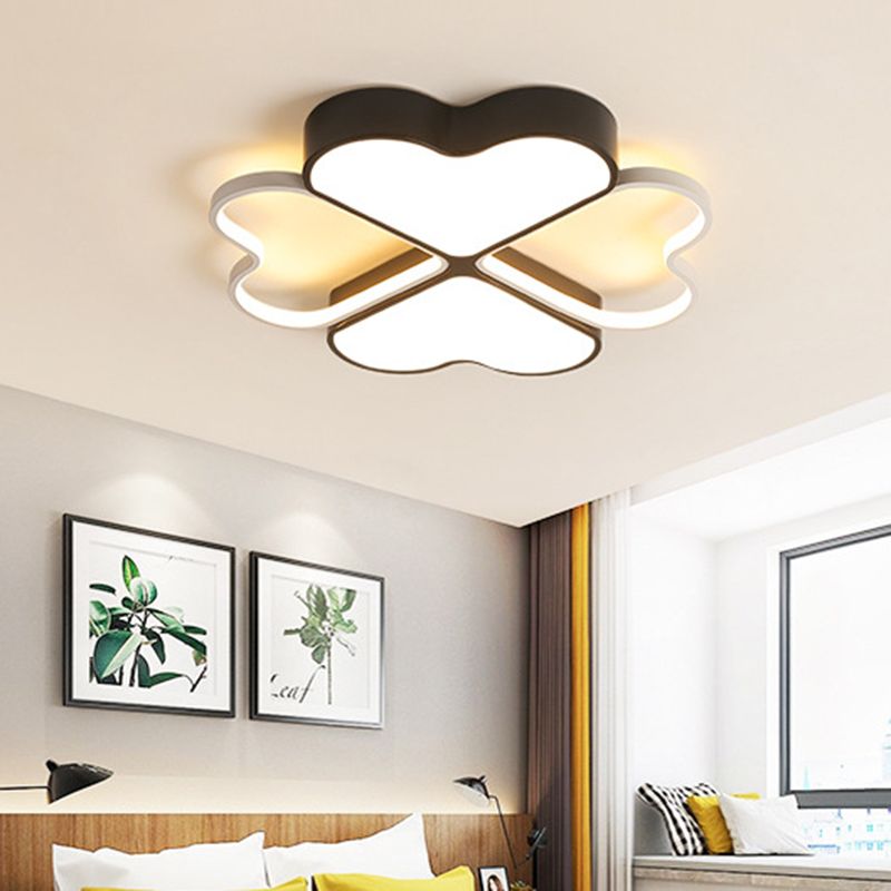 Clover Deckeneinbauleuchte, moderne schwarze LED-Einbauleuchte aus Metall für Schlafzimmer mit warmem/weißem Licht