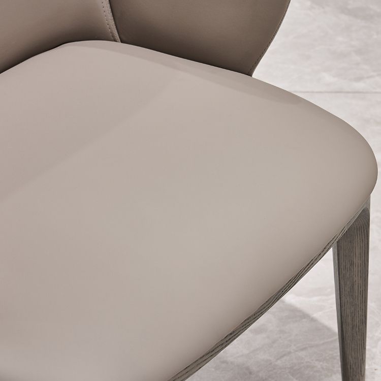 Faux Leather and Solid Wood Modern Dining Accent Chair for Home