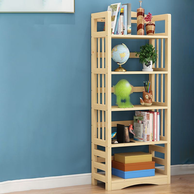 Etagere Vertical Modern Book Shelf Natural Wooden Shelf Bookcase for Study Room
