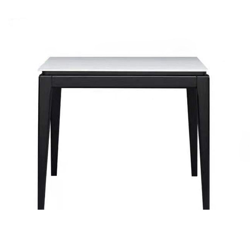 4 Legs Dining Table Industrial Stone Dining Table with Black Frame