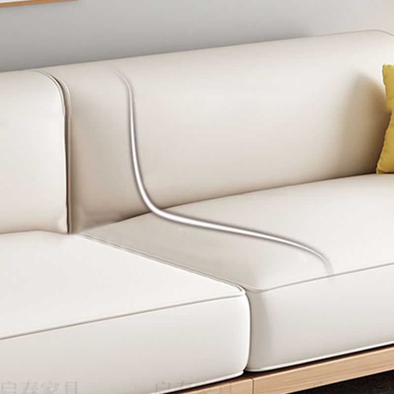 Contemporary White Cushions Standard Square Arm Slipcovered Sofa