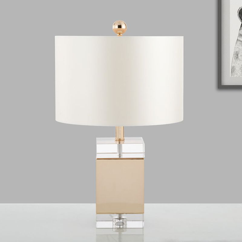1 la tête de la tête de chambre à coucher simplicité lampe de nuit blanche avec une teinte en tissu de cylindre