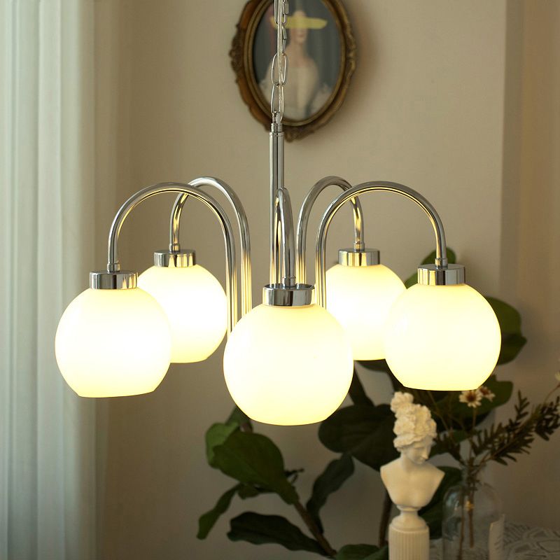 French Classic Style Hanging Chandelier Light Glass Chandelier for Living Room