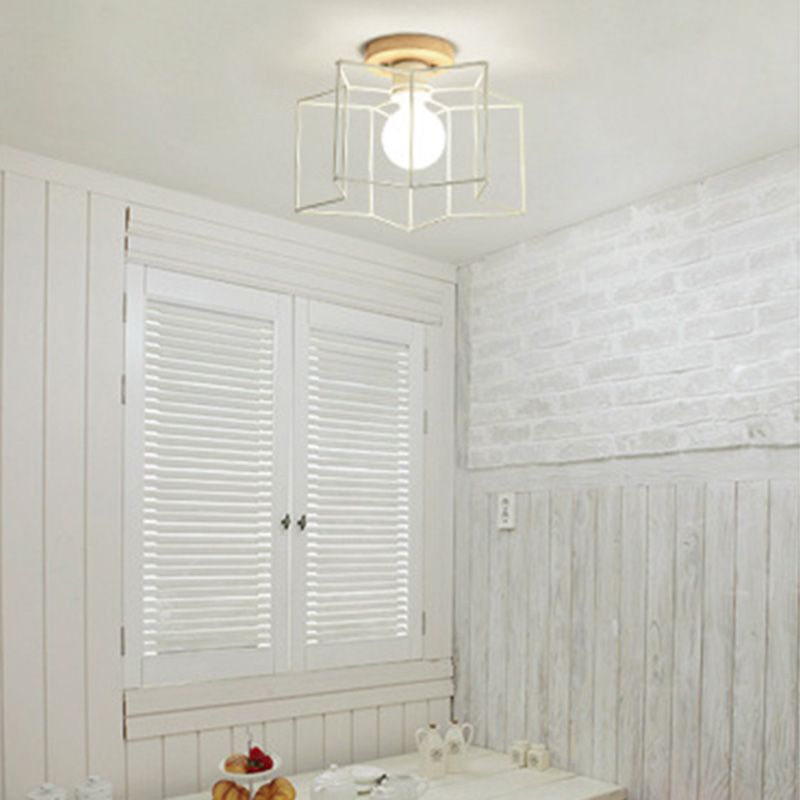 Luz de techo de montaje de semi rascilaje de madera creativa para el porche del pasillo