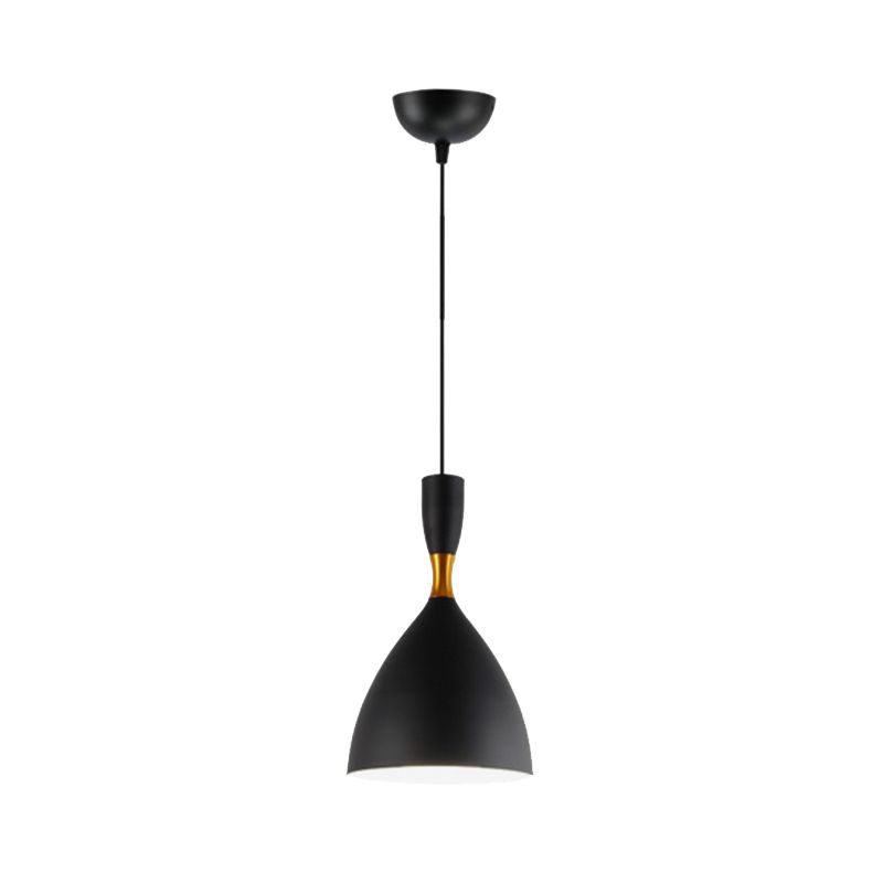 Forma de embudo de aluminio Suspension Light Study Room Café 6.5/10 pulgadas de ancho 1 Lámpara colgante contemporánea ligera
