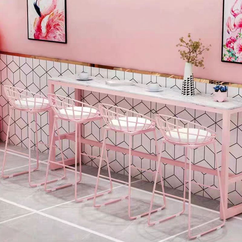 Modern 1/5 Pieces Bar Table Set Rectangle Stone Counter Table for Milk Tea Shop