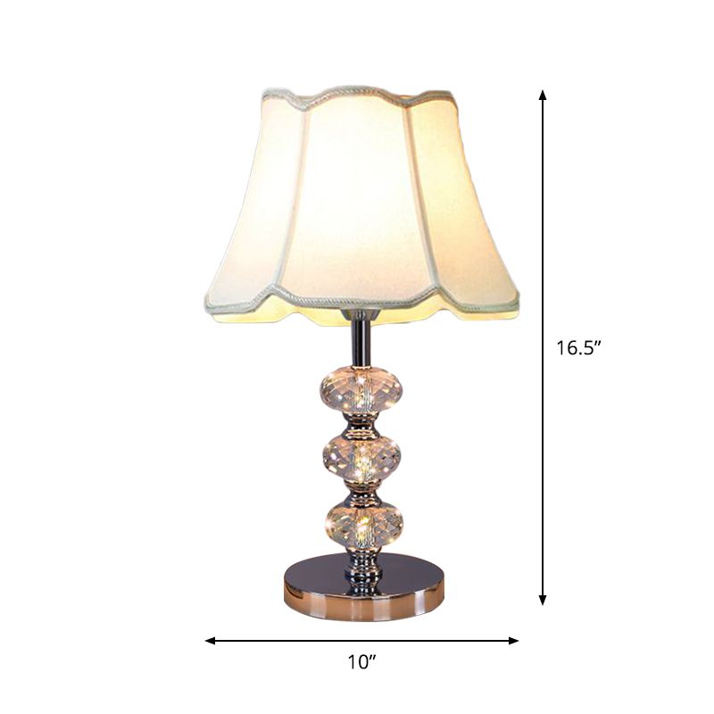 Stof cilindrische schaduw bestudeer licht eigentijdse 1 kop nachtkastje verlichting in zilver/beige/koffie met kristallen lamppost