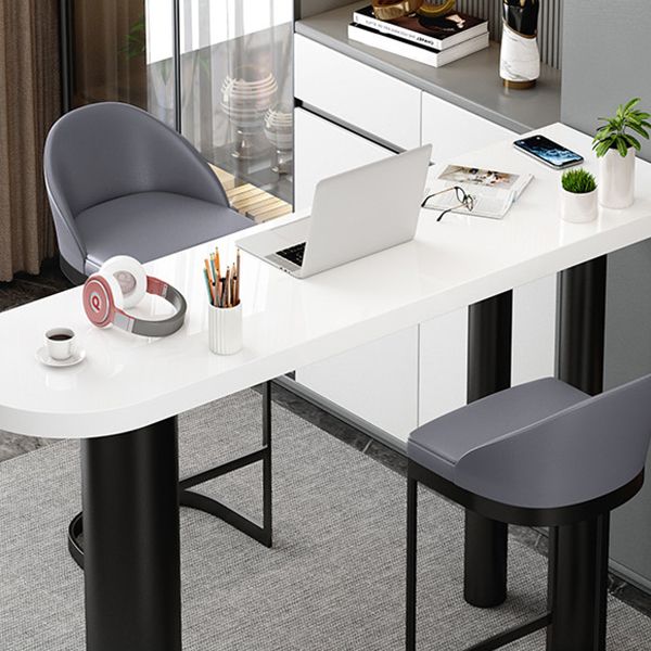 Modern Free Form Bar Table Set 1/3 Pcs Stone Top Bar Table and Upholstered Stools