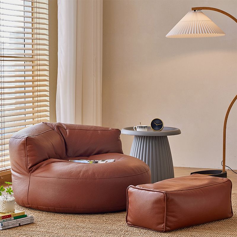 Contemporary Bonded Leather Armless Reclining Tight Back Lounge Chair