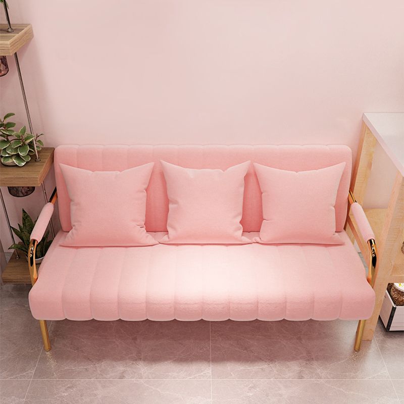 Sofa with 3 Pillows 3 Seater Hair Pin Legs Seating with Metal for Bonus Room