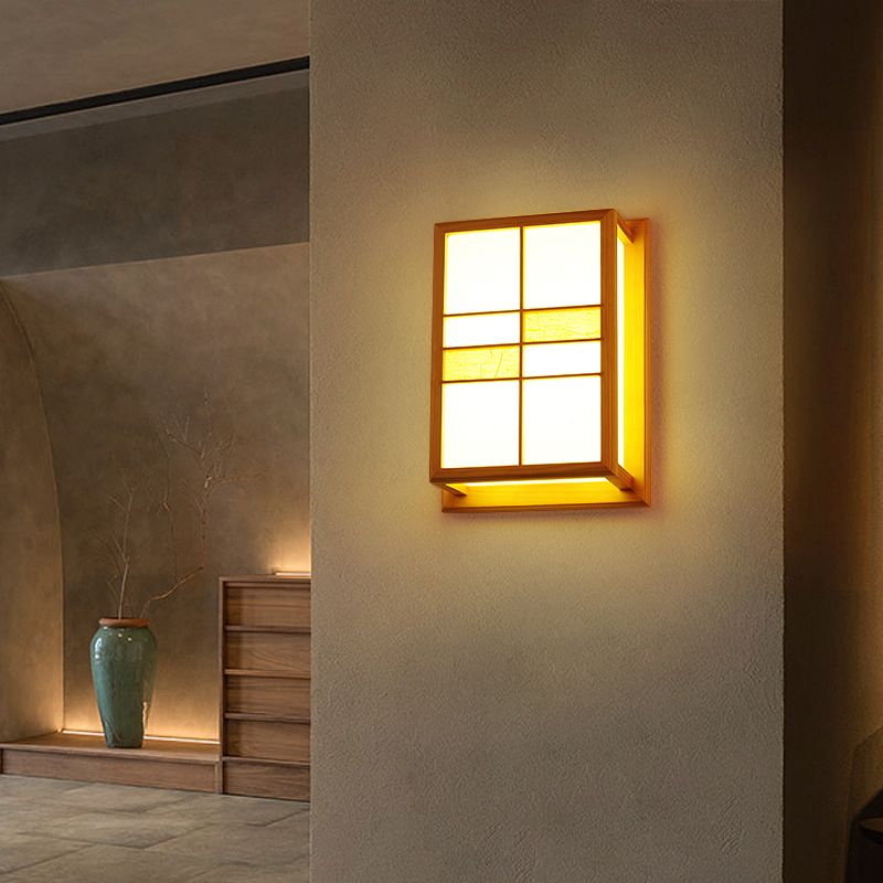 Modern Style Wall Mount Light 1-Light LED Wooden Wall Sconce Light for Living Room