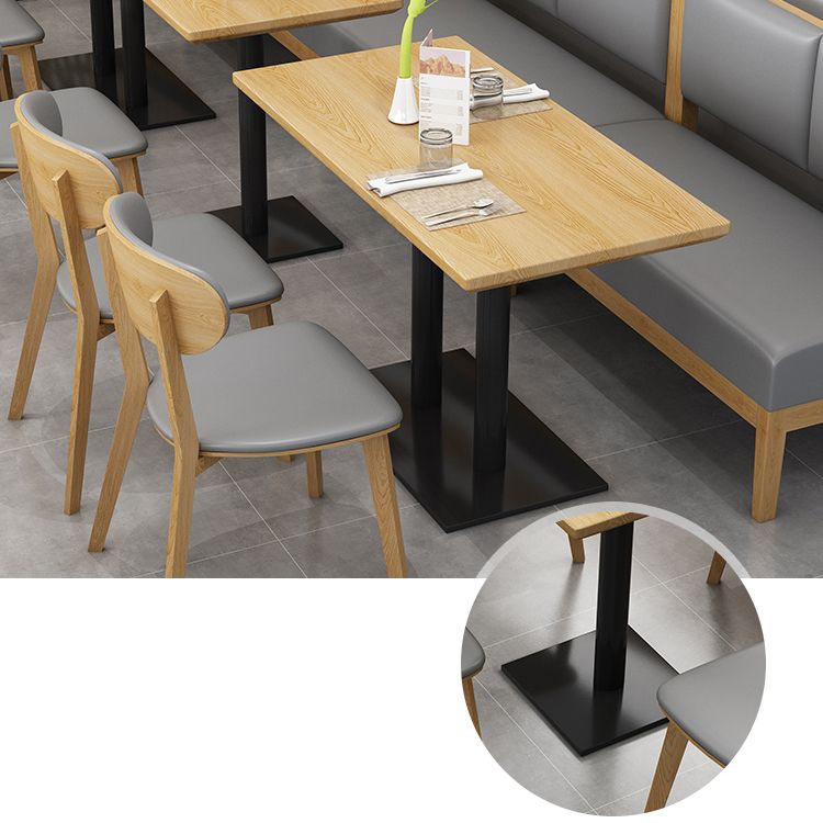 Industrial Dining Table Black Metal Base Table for Home Kitchen Dinner